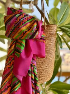 Anni Teriani Fun Bamboos Square Silk Scarf